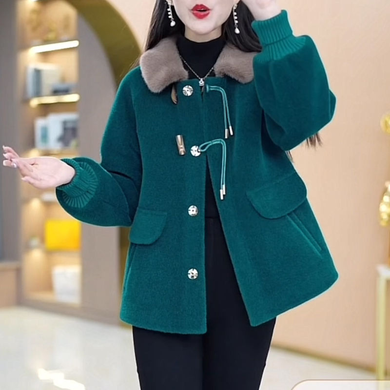 Winter High-end Middle-aged Mother's Winter Imitation Mink Fleece Fur Jacket Fur One-piece Middle-aged and Elderly Women's Top
