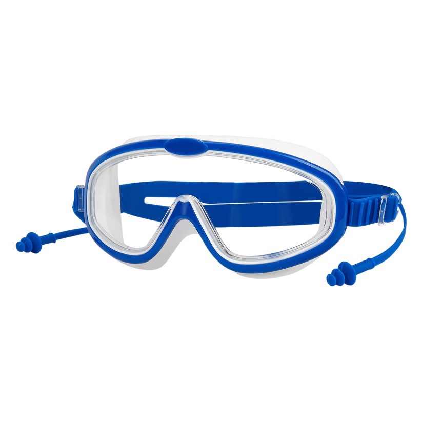 Wholesale Swimming Goggles Silicone Earplugs Integrated Diving Goggles Anti-Fog Waterproof Anti-Fog Goggles Children's Large Frame Swimming Goggles