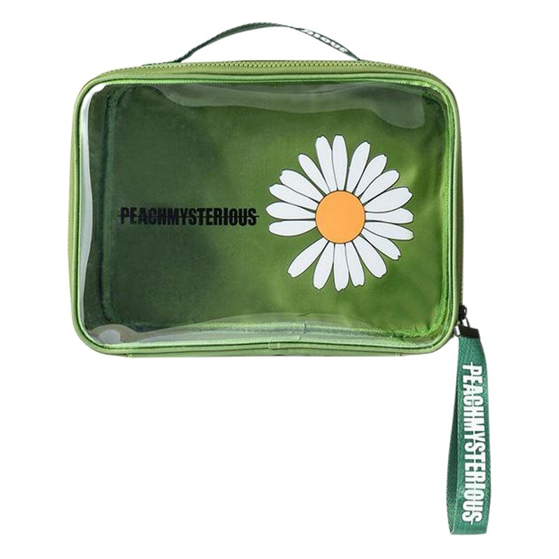 Little Daisy Transparent Cosmetic Bag Skincare Products Large Capacity Portable Fashion Toiletry Bag Storage Bag Portable Makeup Bag
