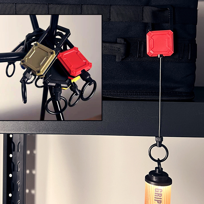 Picture of Autumn rain retractable easy pull key chain function multi-purpose lanyard outdoor travel portable hanging backpack magnetic anti-loss rope