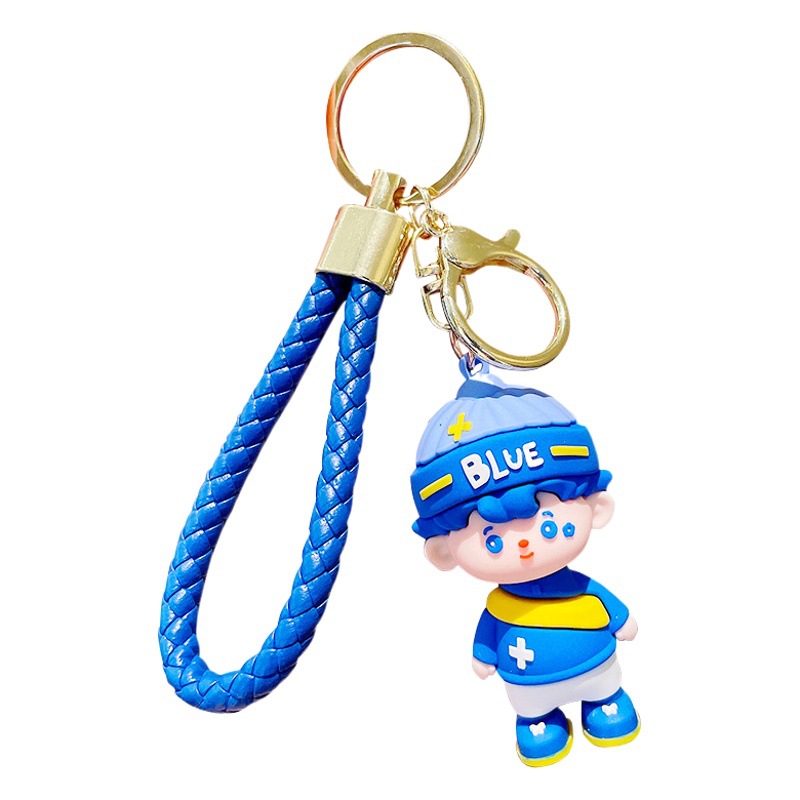 Klein Blue Keychain Cute Boy Girl Doll Keychain Couple Bag School Bag Small Pendant Wholesale