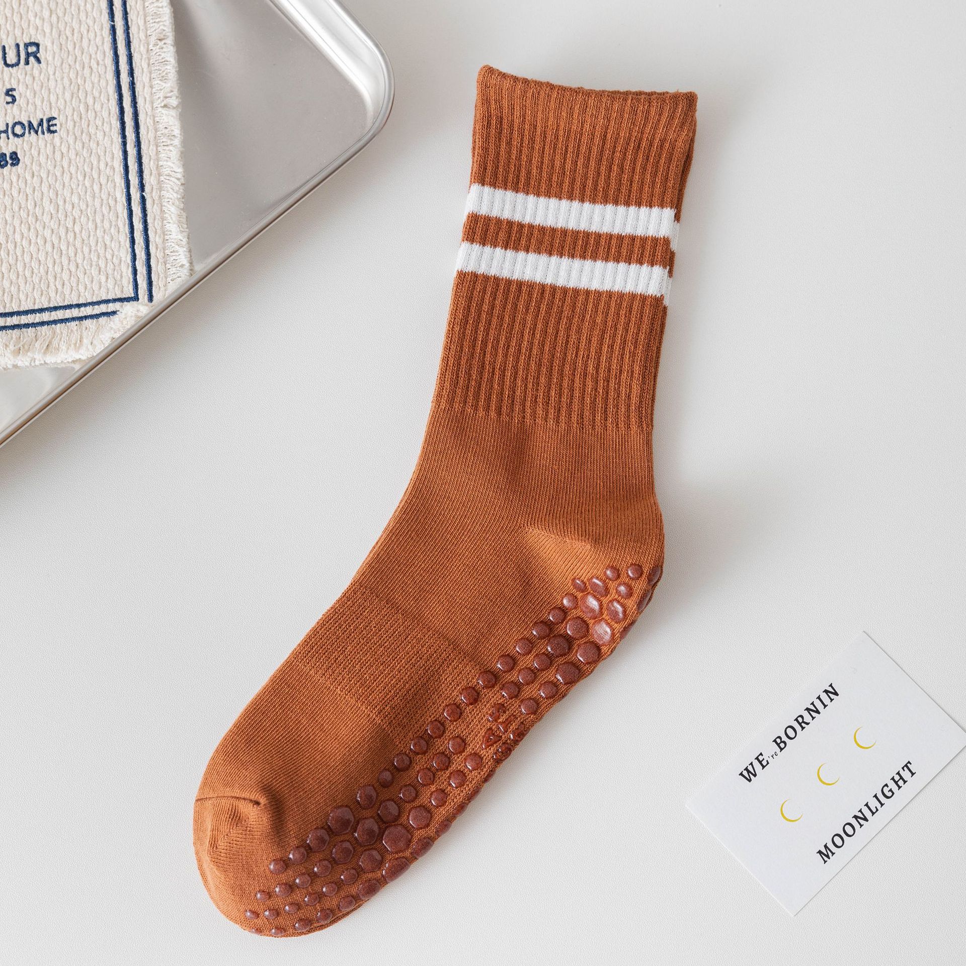 Picture of Pilates socks professional non-slip socks five-finger socks mid-calf yoga socks non-slip sports solid color floor socks yoga socks
