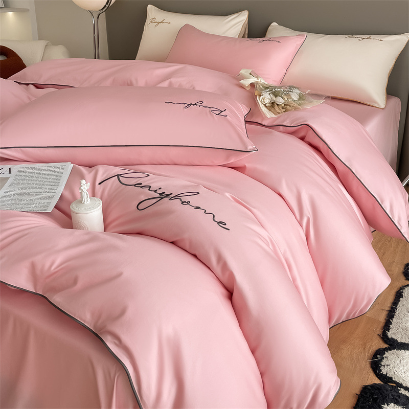 Picture of Light luxury 120 long-staple cotton quilt cover single piece pure cotton quilt cover solid color double-piece quilt cover Nantong bedding