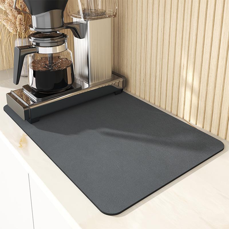 Kitchen Draining Mat, Countertop Heat Insulation Anti-Scalding Table Mat, Household Sink Edge Drying Mat, Diatomaceous Earth Absorbent Mat for Tableware