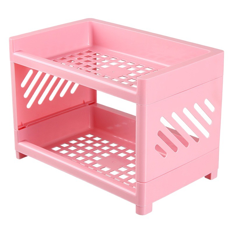 Picture of ins Desktop Storage Rack Household Bedroom Cosmetic Storage Rack Multi-Layer Student Dormitory Desk Filing Rack