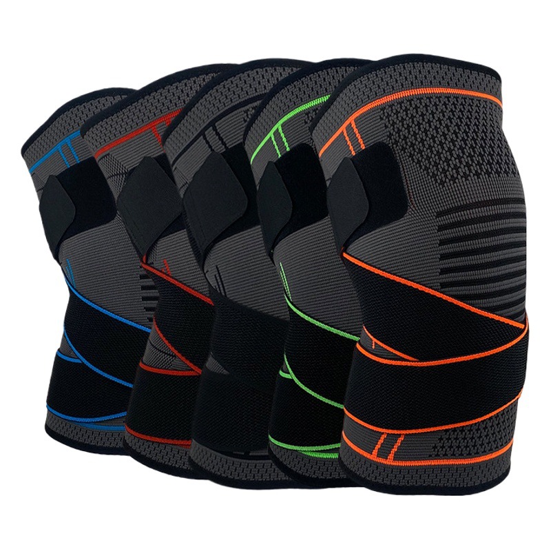New Trendy Universal Basketball Sports Riding Summer Air Conditioning Protector Knitted Adjustable Strap Pressurized Running Knee Protector