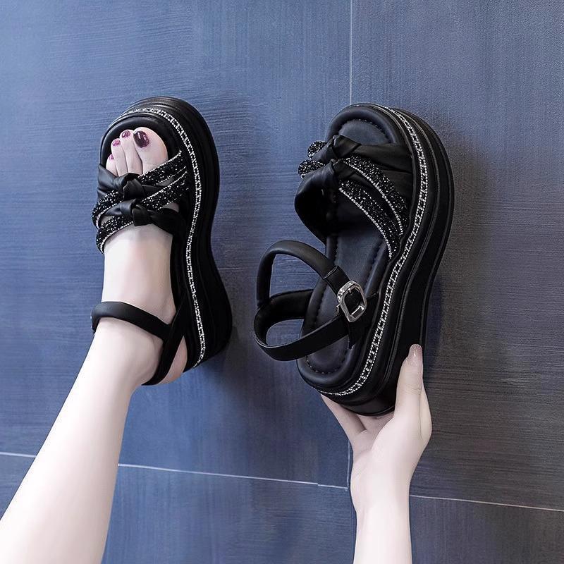 Fashion Inner Heightening Roman Sandals for Women 2025 Summer New Popular Popular Platform Wedge Heel Thick Sole Sports
