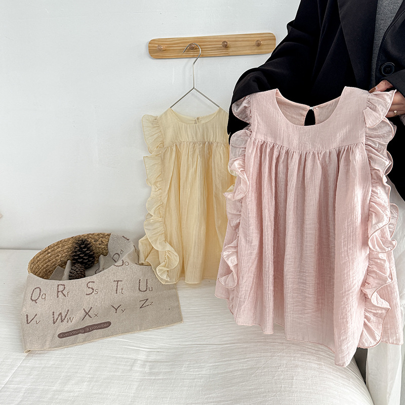 Picture of Korean Style Internet Celebrity Dress 2025 New Style Kidsren and Girls Versatile Pastoral Lace Dress