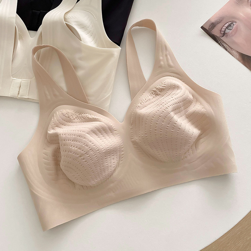 Picture of Big Chest Small Underwear Women's Ultra-thin Soft Support Non-marking Full Cup for Paramelia Rabbit Ear Cup plus size Bra Summer