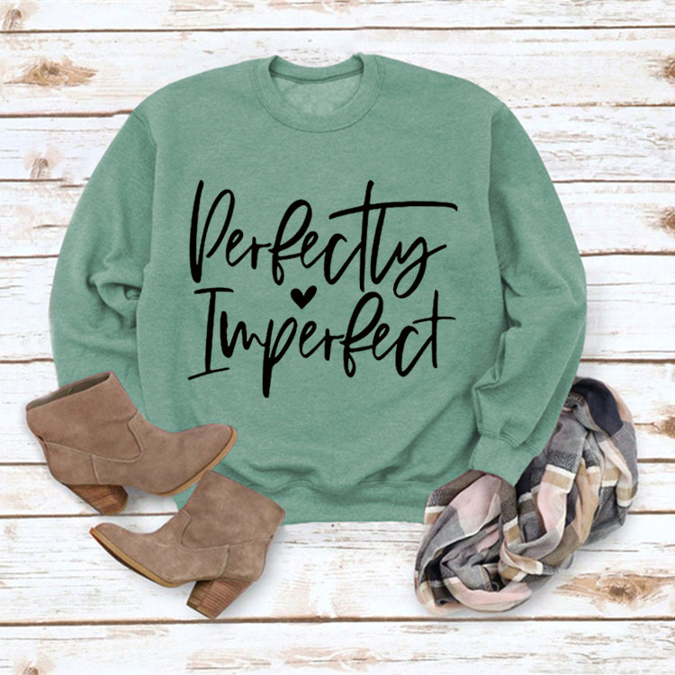 Picture of Amazon Wish Cross-Border Autumn and Winter Fashion Perfect Imperfect Letter Print Women's Sweatshirt
