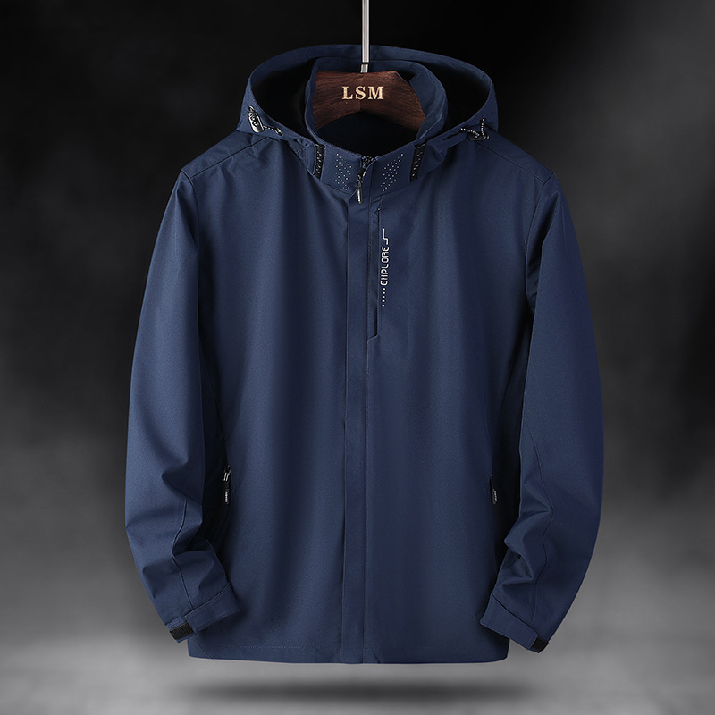 2022 New Cross-border Lovers Style Clothes Waterproof Mountaineering Suit Windproof Cap Removable Single Layer Jacket plus size