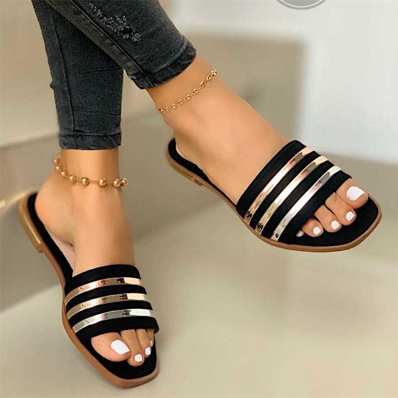 Amazon ebay sandals 2020 Summer new flat large size 43 hollow outdoor slippers women