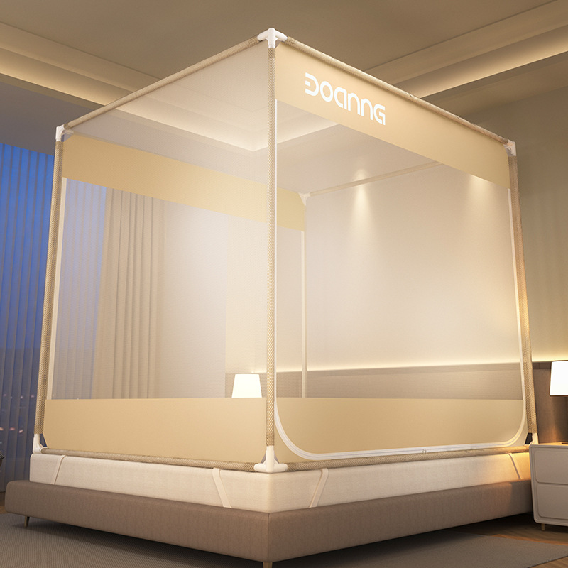 Picture of Class A Mosquito Net Household Bedroom Three-door New Bracket Tattoo Children's Anti-fall Anti-drop Bed Fully Surrounded Bottomless 1.8