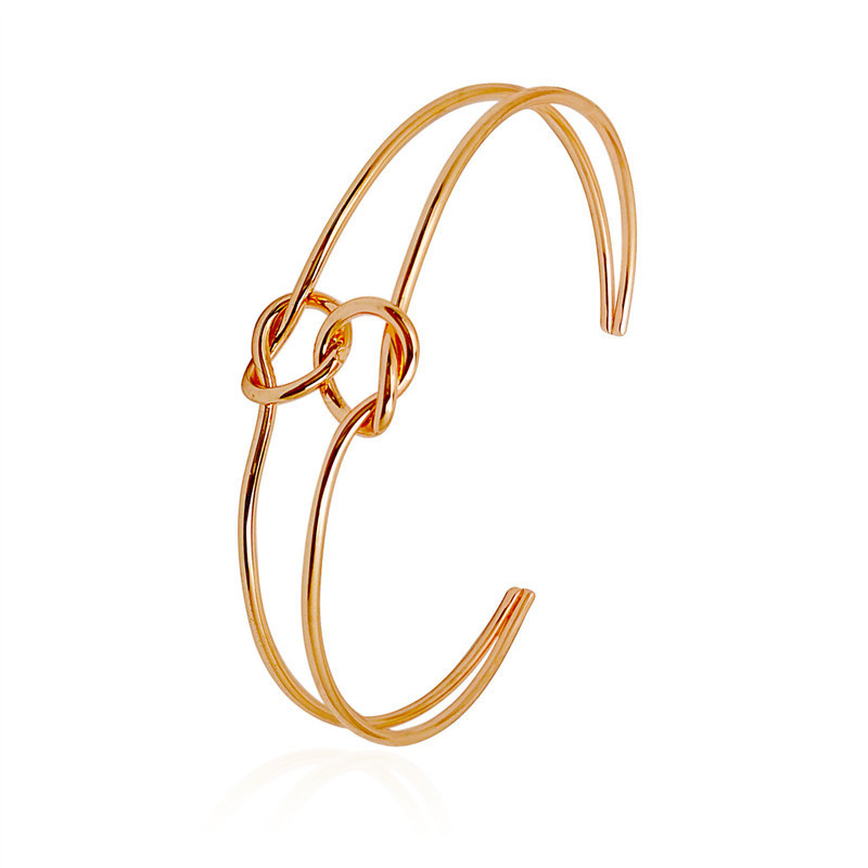 New double-line knotted bracelet Korean version of simple fashion women's Joker bracelet temperament personality women's jewelry wholesale