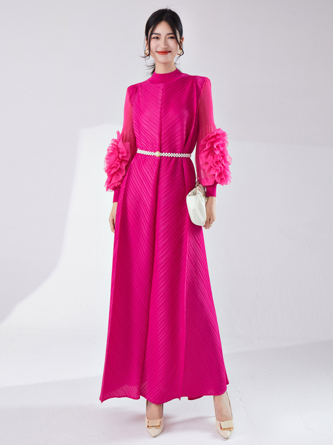 Picture of Cross-Border Aliexpress Popular Miyake Dress Long Skirt Loose Large Size High-End Women's Elegant Dress Skirt