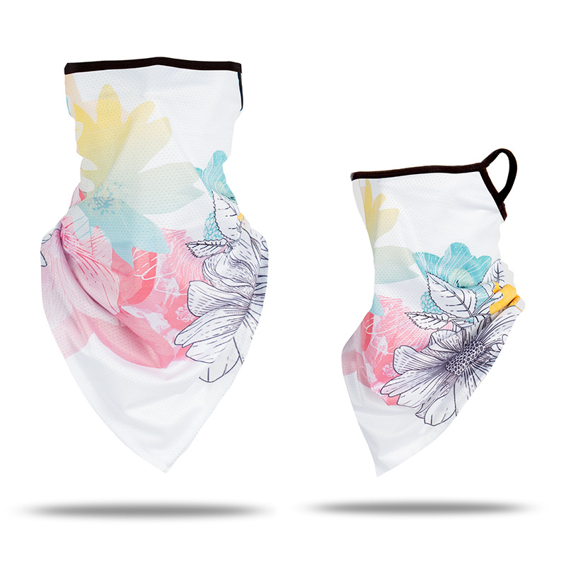 Picture of Ice Silk Ear Hanging Mask Triangle Towel Neck Set Mesh Sunscreen Outdoor Riding Fishing Windproof Scarf Men's and Women's Face Towel Summer