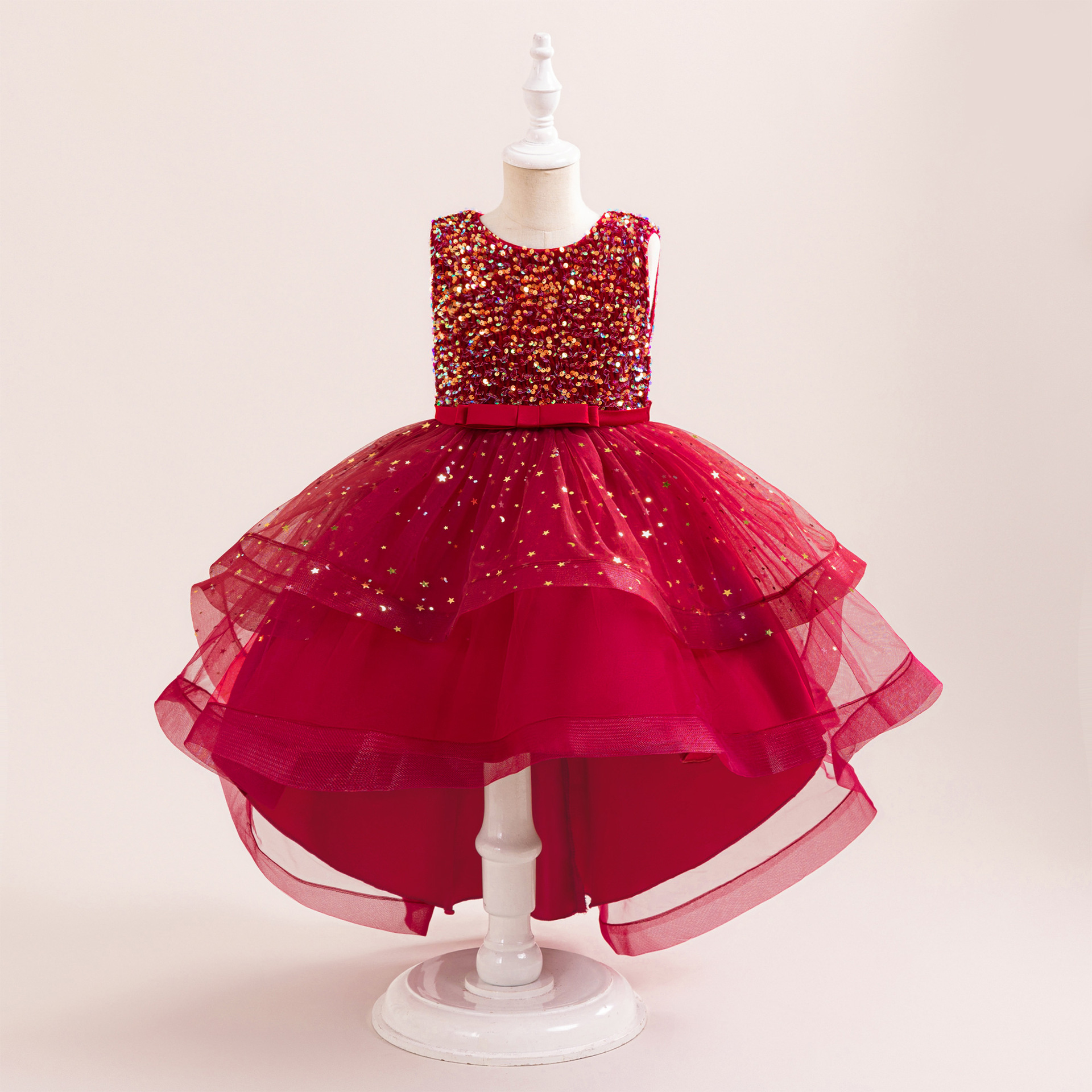 Picture of Cross-Border Girls' Dress Princess Dress European and American Sequined Flower Girl Fluffy Tail Skirt Children's Catwalk Stage Performance Clothing