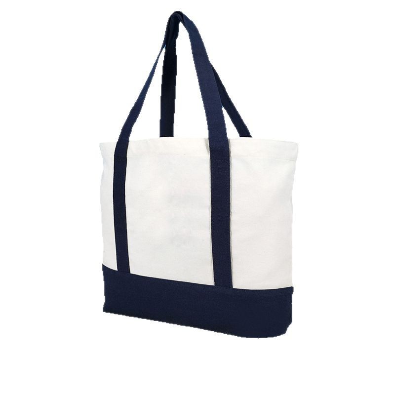Picture of Splicing one-piece canvas bag custom logo large capacity canvas bag corporate advertising exhibition canvas tote bag