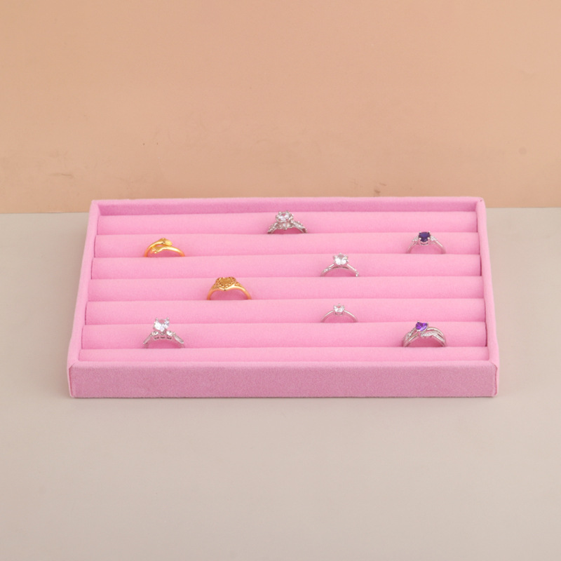 Picture of Cross-border in stock Flannel Jewelry Plate small size Beige Drawer Storage Jewelry Plate Home Display Storage Box