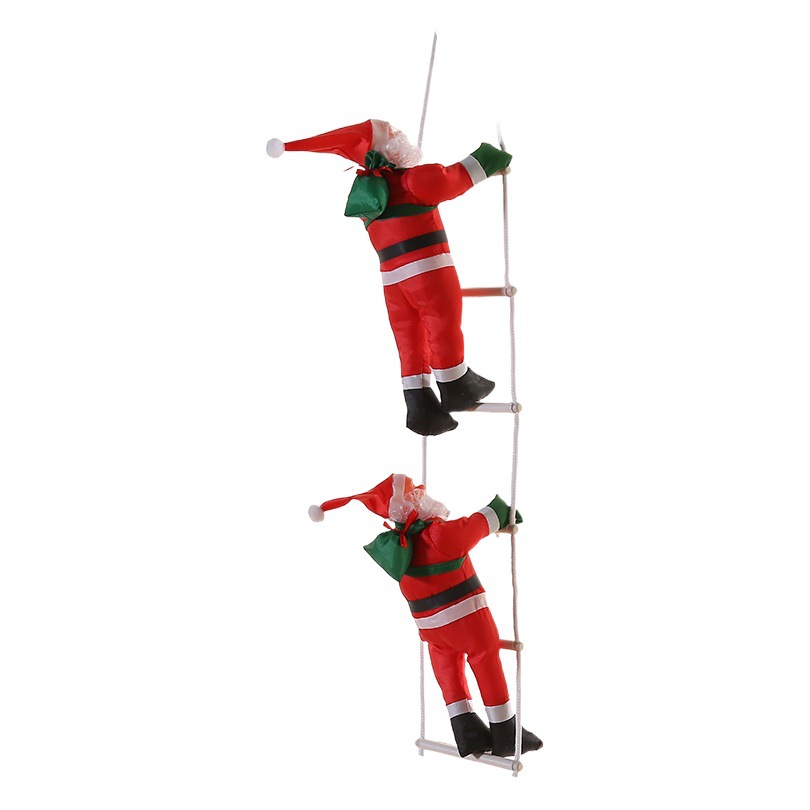 Cross-border Christmas pendant decoration ladder Santa Claus window decoration Santa Claus climbing ladder