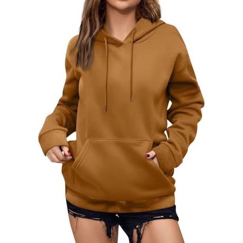 Picture of Cross-border women's clothing Amazon wish European and American foreign trade independent station 2025 autumn and winter fleece-lined loose hooded women