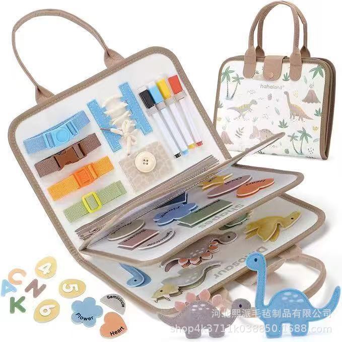 Busy Board Children's Life Skills Early Education Exercise Board Children's Zipper Buckle Felt Portable Busy Board