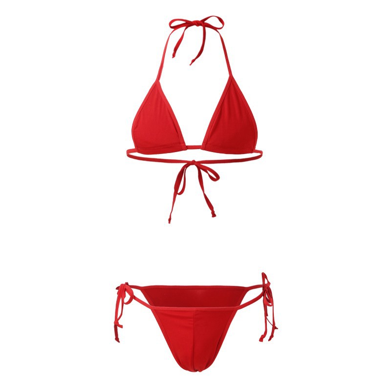 New Men's lace-up bikini sexy three-point adjustable mobile three-point bra underwear sexy suit