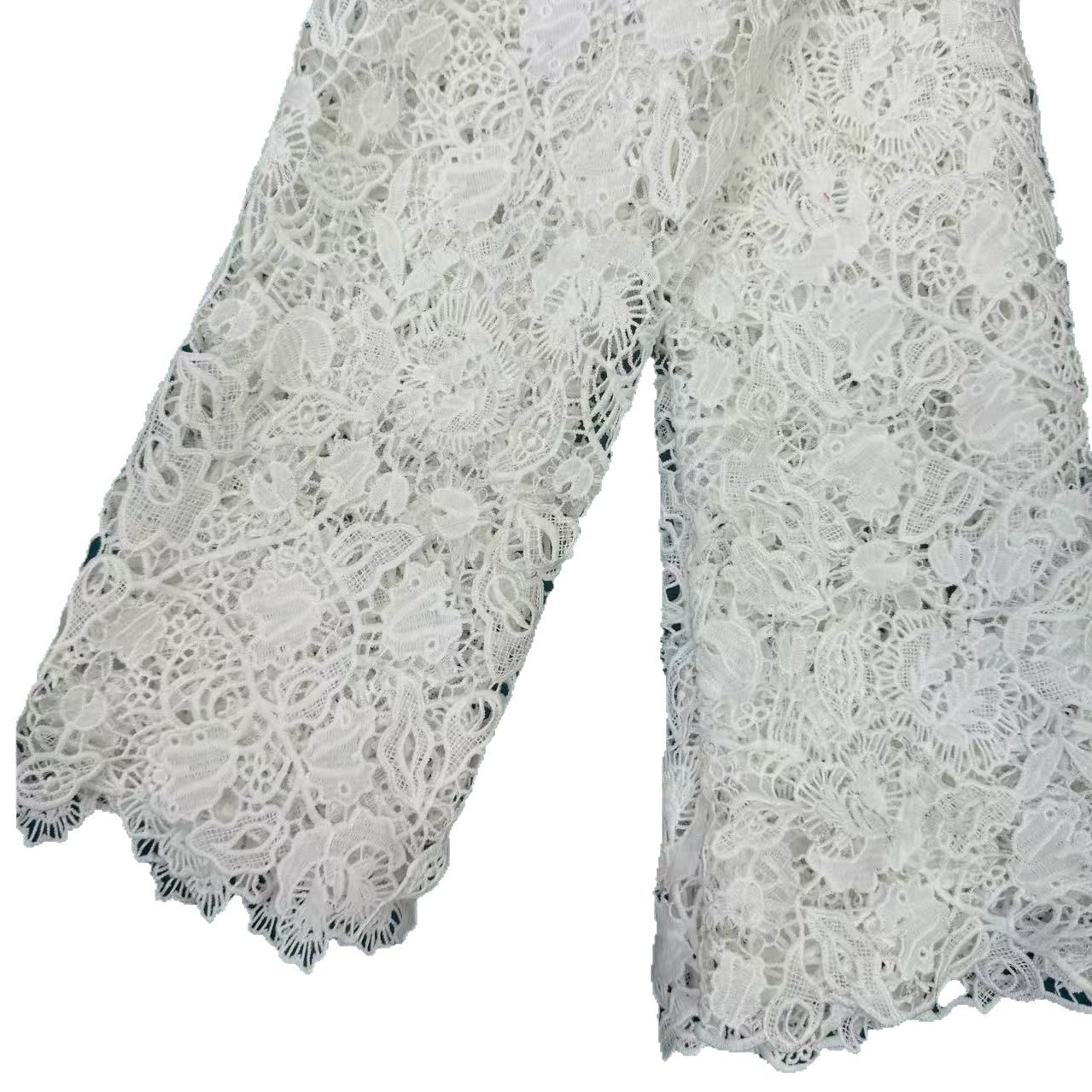 Picture of New high-grade white hollow milk silk water soluble lace fabric wedding dress dress milk silk embroidery lace