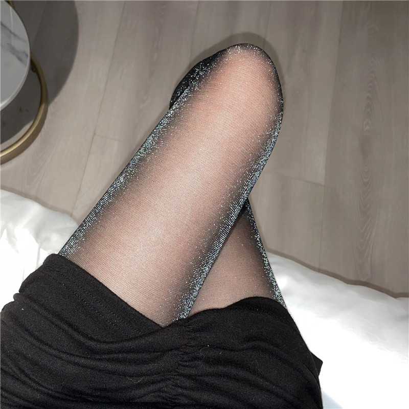 Women's Stockings Black Silk New Style Socks Sexy Pantyhose Explosions Light Leg Artifact Pearlescent Black Base Silk Socks