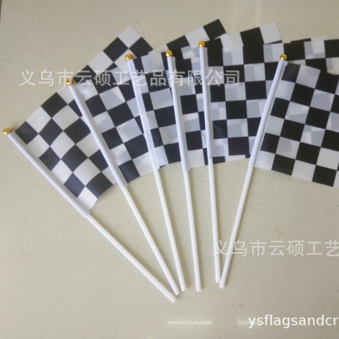 No. 7 20 * 30CM racing hand flag f1 racing black and white plaid racing hand flag end flag racing flag