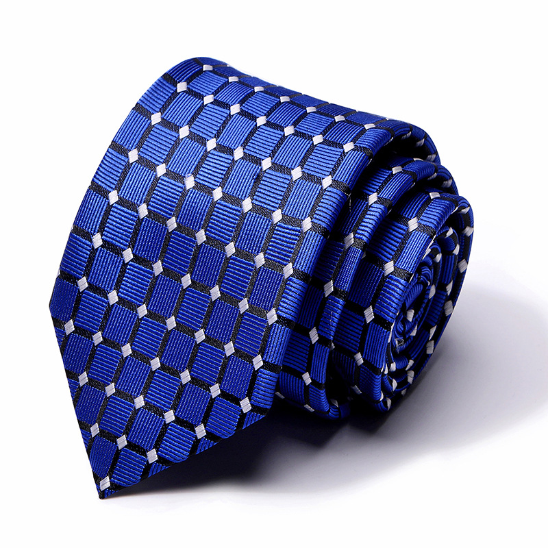 Picture of Tie spot tie polyester silk tie manufacturer 8cm business men's formal wear wedding studio tie
