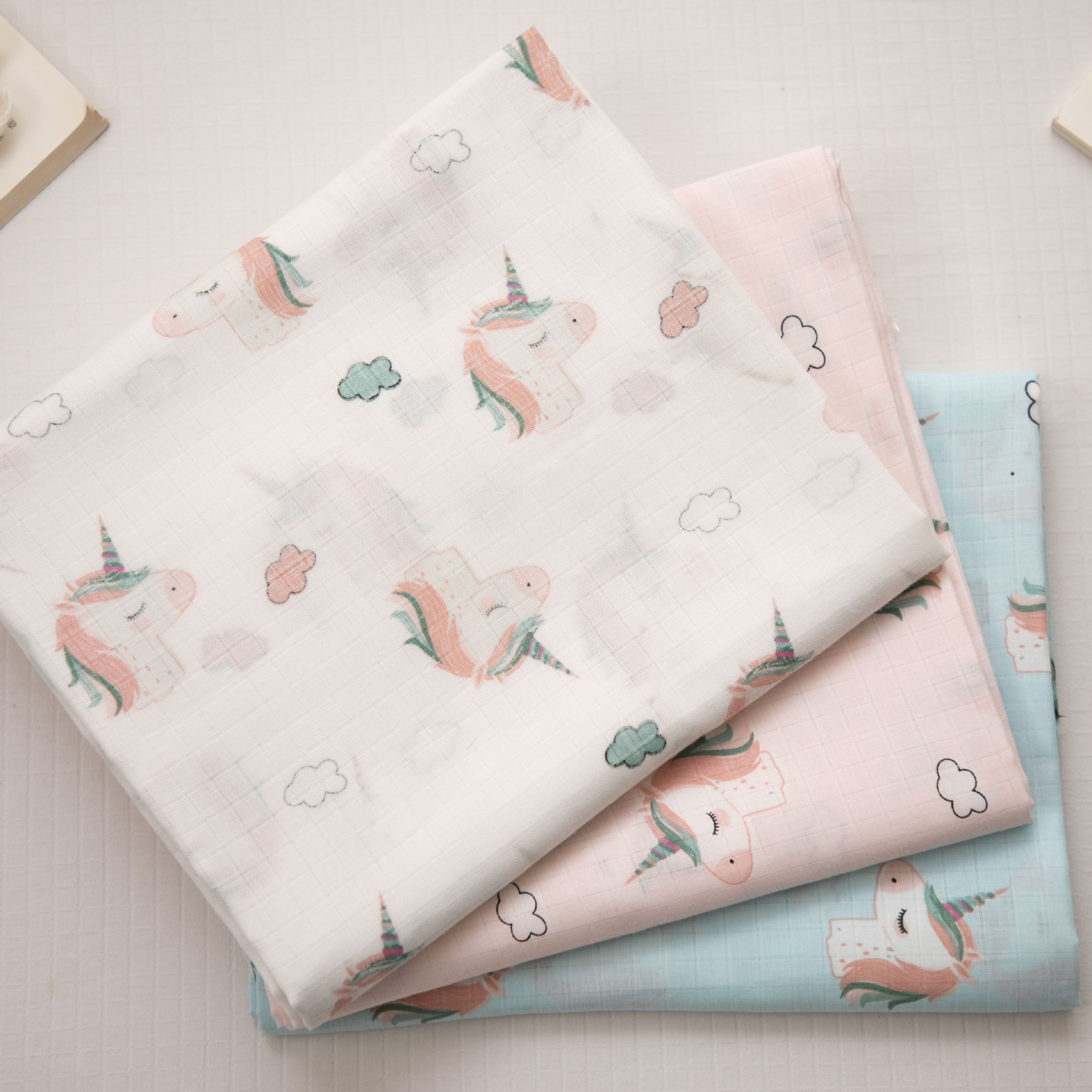 Factory Wholesale Infant and Child Type a Pre-Shrunk 110*90 Non-Fluorescent Plain Weave 40 Count Combed Muslin Double Layer Cotton Gauze