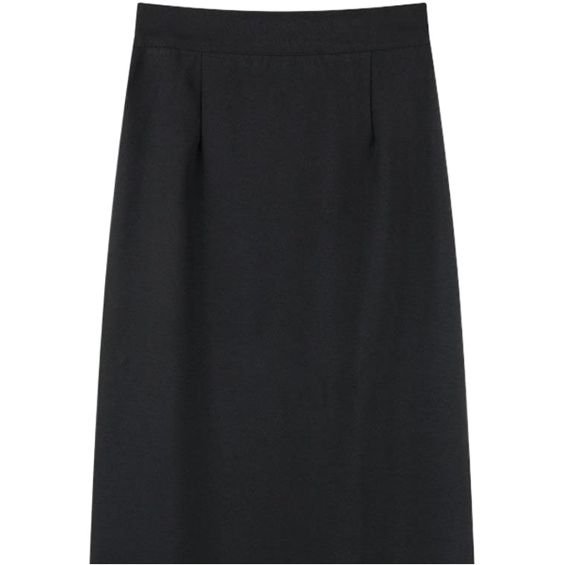 2023 new autumn elegant black high waist skirt plus size A- line skirt slimming fashionable mid-length skirt high waist
