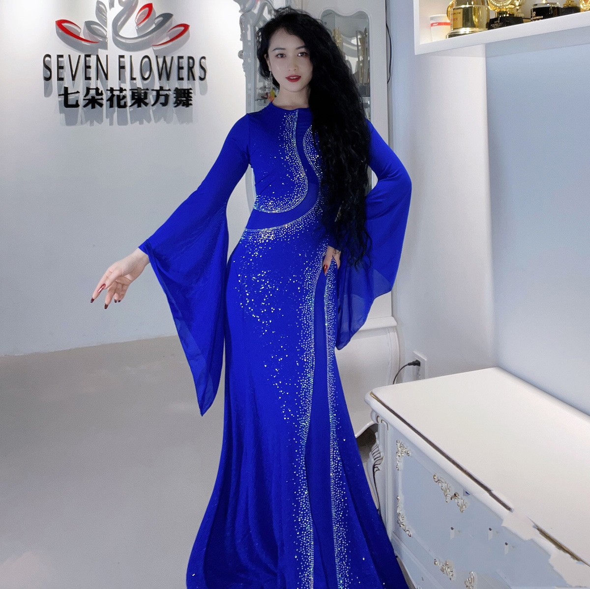 Picture of Dancer Belly Dancer suit Iraq iraq Hair Shake Robe Kawleeya Performance Suit Yarn Performance Suit 5581