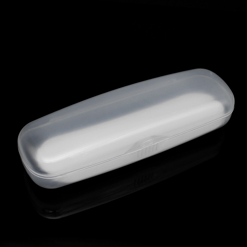 Picture of New Translucent Plastic Glasses Case Blue Transparent Reading Glasses Case Lightweight Pvc Hard Plastic Box Snap-On Storage
