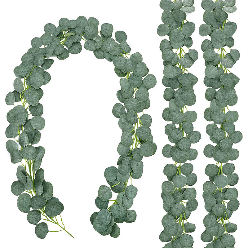 Cross-border artificial eucalyptus Garland silk Greening wedding background arch wall decorative flower eucalyptus leaves Vine handmade garland