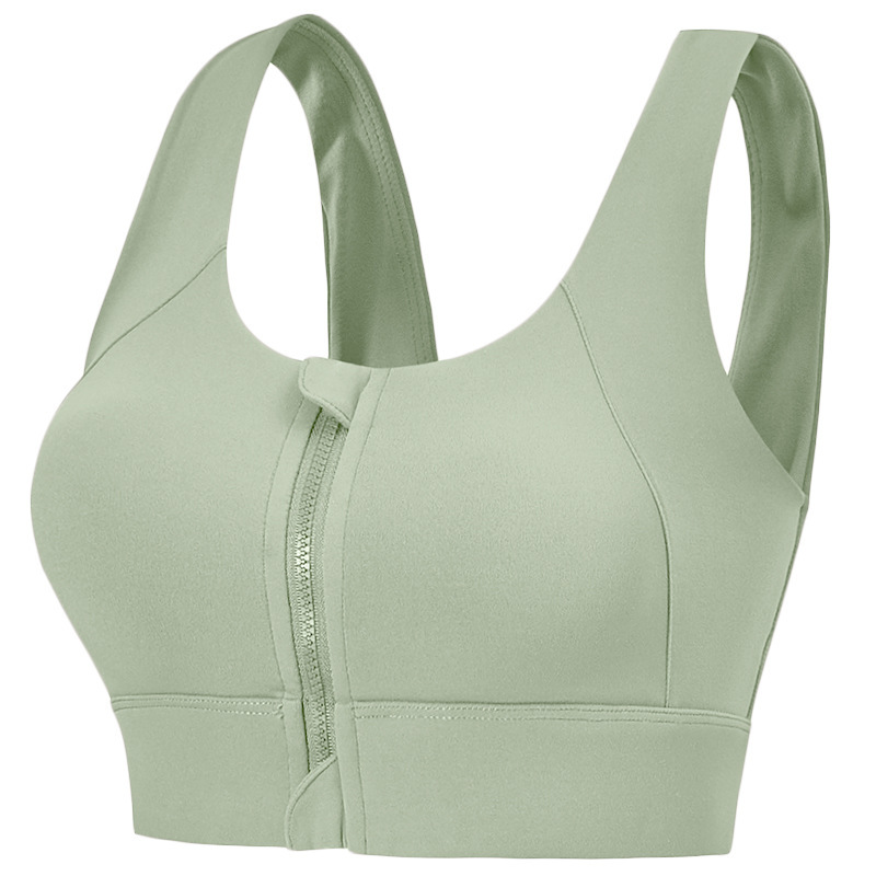 Song station front zipper sports underwear women's medium high strength shockproof shaping fitness vest yoga running bra outer wear