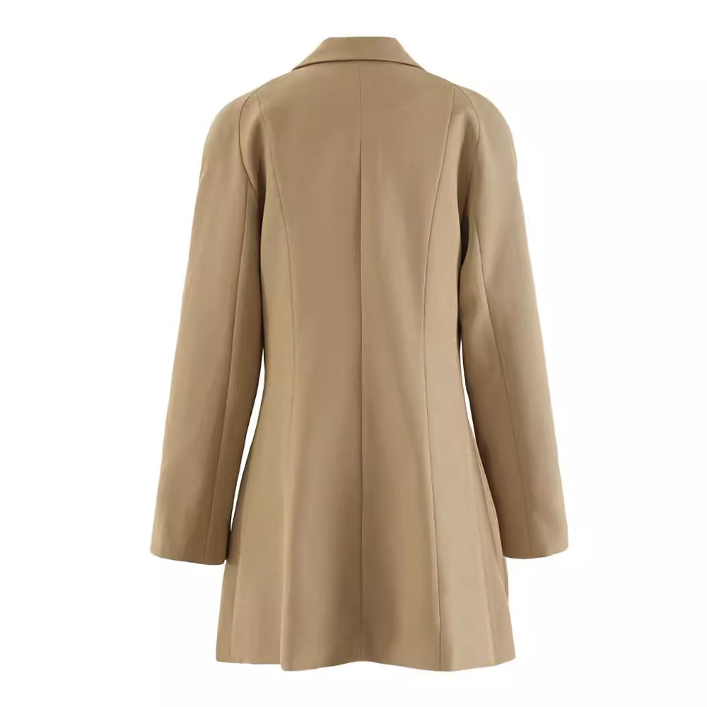 Picture of European and American Elegant Design Sense 2024 New Autumn Waist Slimming Single-breasted Stitching Long Suit Jacket for Women