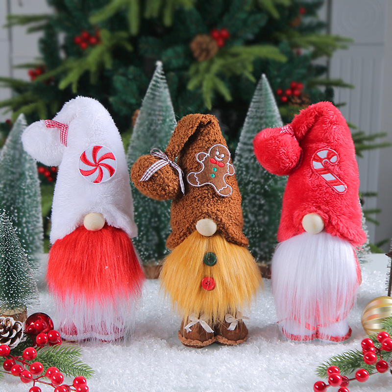 Hong Kong Love Christmas Candy Faceless Old Man Decoration Creative Rudolph Standing Doll Window Doll Decoration