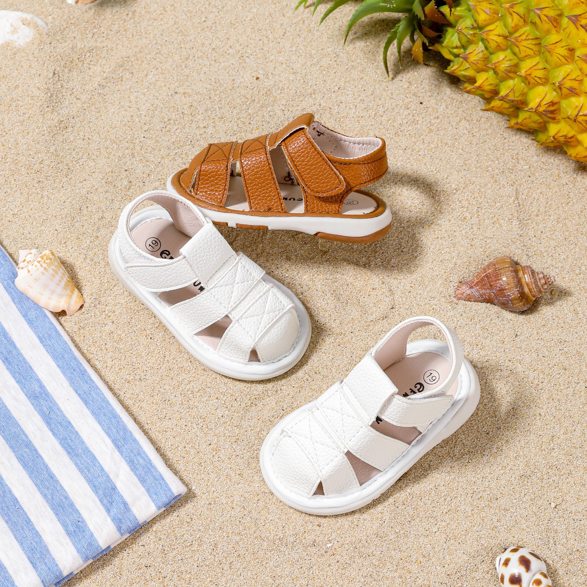 Foreign Trade Screaming Shoes Roman Baby Sandals Spring and Summer Girls and Boys Shoes Non-Slip Soft Bottom Baotou Kidsren's Toddler Shoes Dropshipping
