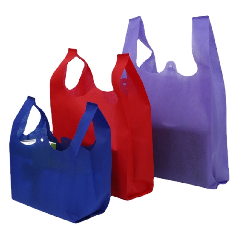 Spot thick non-woven portable vest bag custom supermarket shopping bag advertising packaging vest bag wholesale