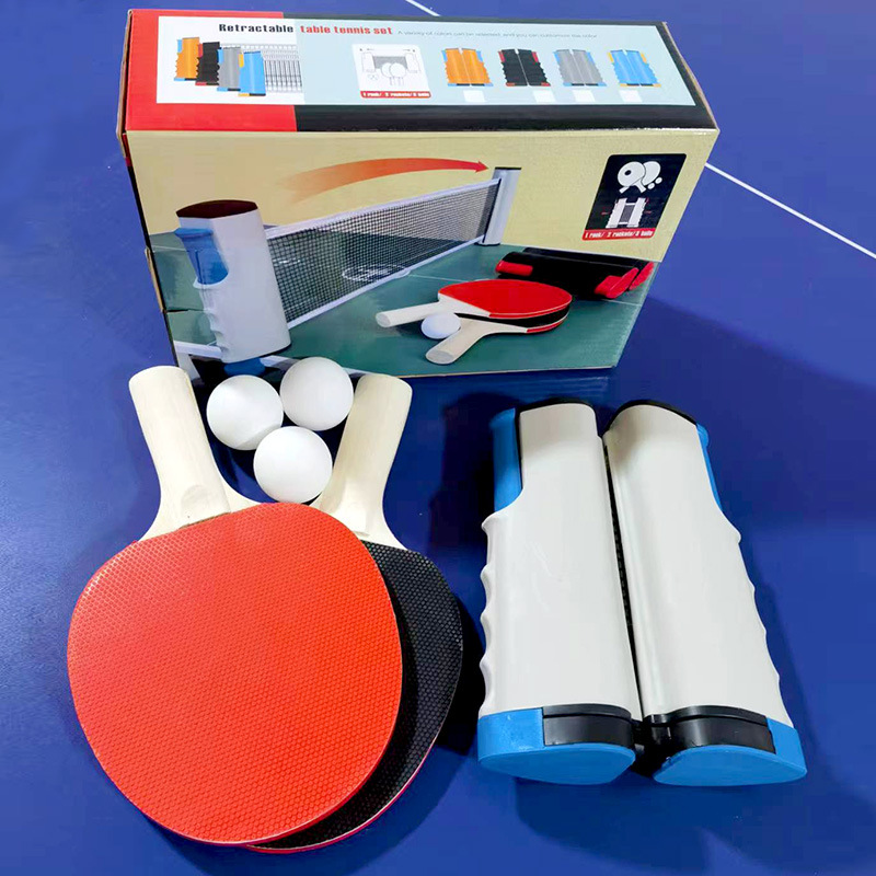 Picture of Foreign Trade Household Standard Stretchable Table Tennis Net Frame Large Color Box Set Portable Net Column Table Tennis Racket Combination