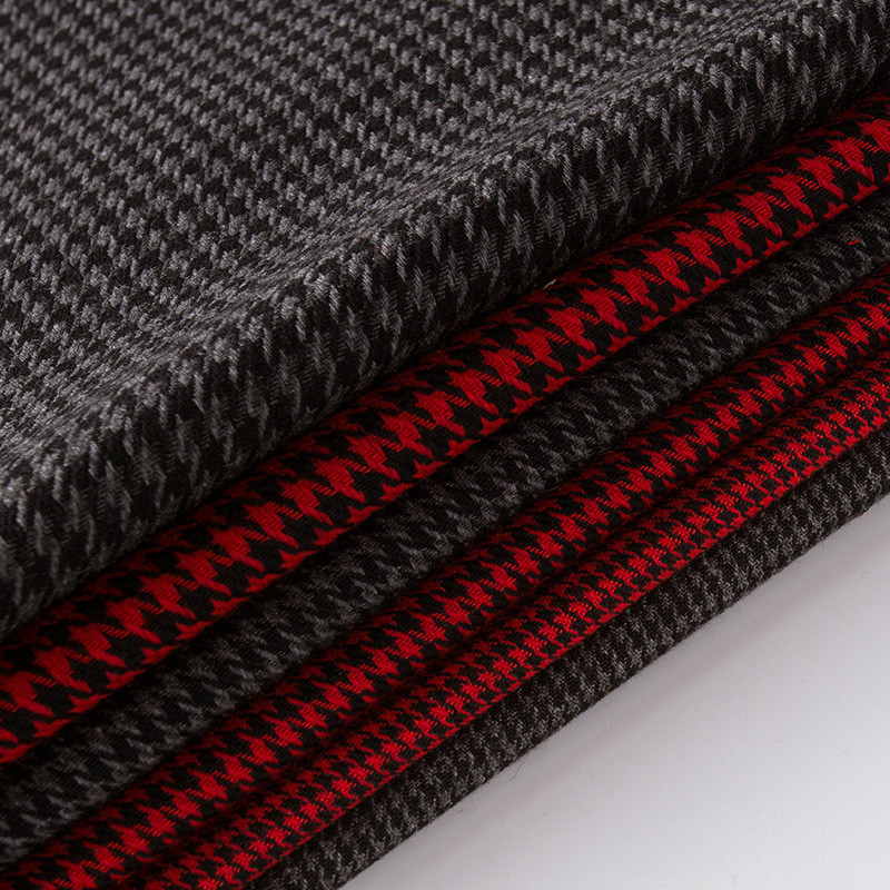21s Stretch Yarn-dyed Houndstooth Fabric Spring and Autumn Thickened Shirt Women's Shoes and Hats Plain Fabric Spot