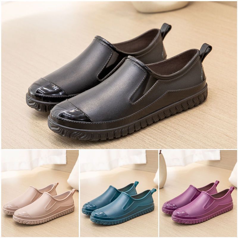 Genuine goods spring and autumn rain boots women's low-cut non-slip water shoes short tube fleece-lined warm waterproof car wash kitchen work rain boots