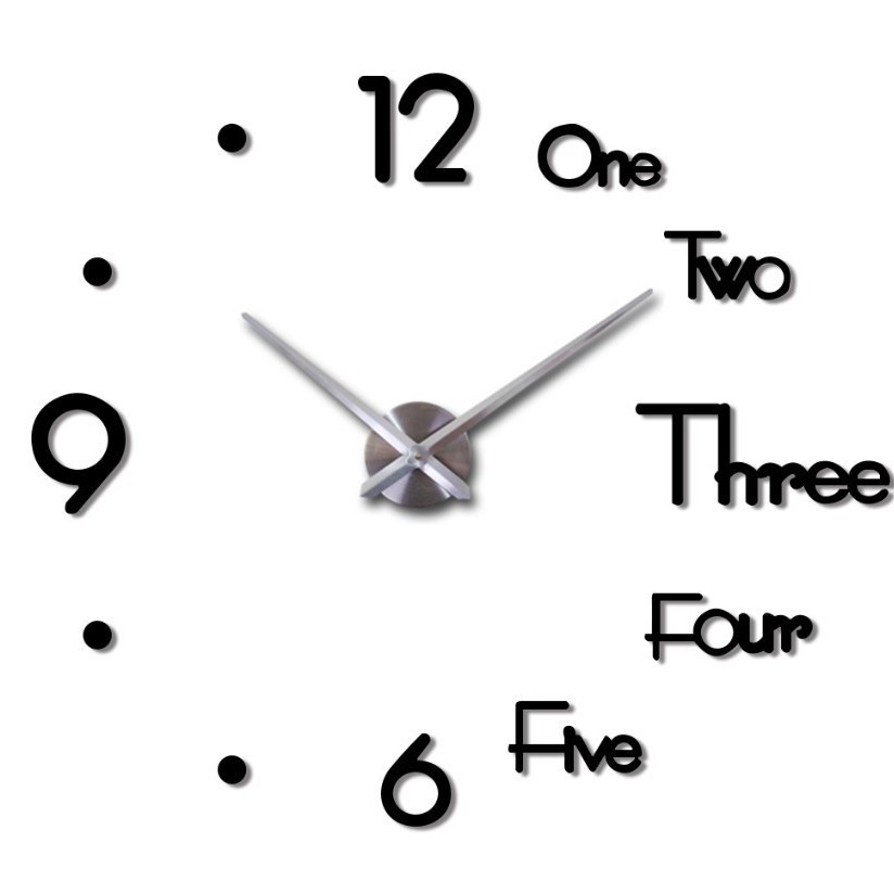 Shake Tone and Punch-Free Wall Stickers Clock DIY European Style Simple Clock Mute Home Living Room Study Bedroom Wall Clock