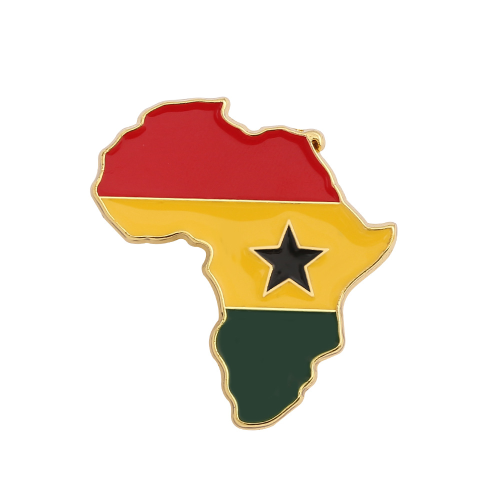 Picture of World Map Brooch Africa Map Angola Ghana Kenya Pin Creative Personality Badge