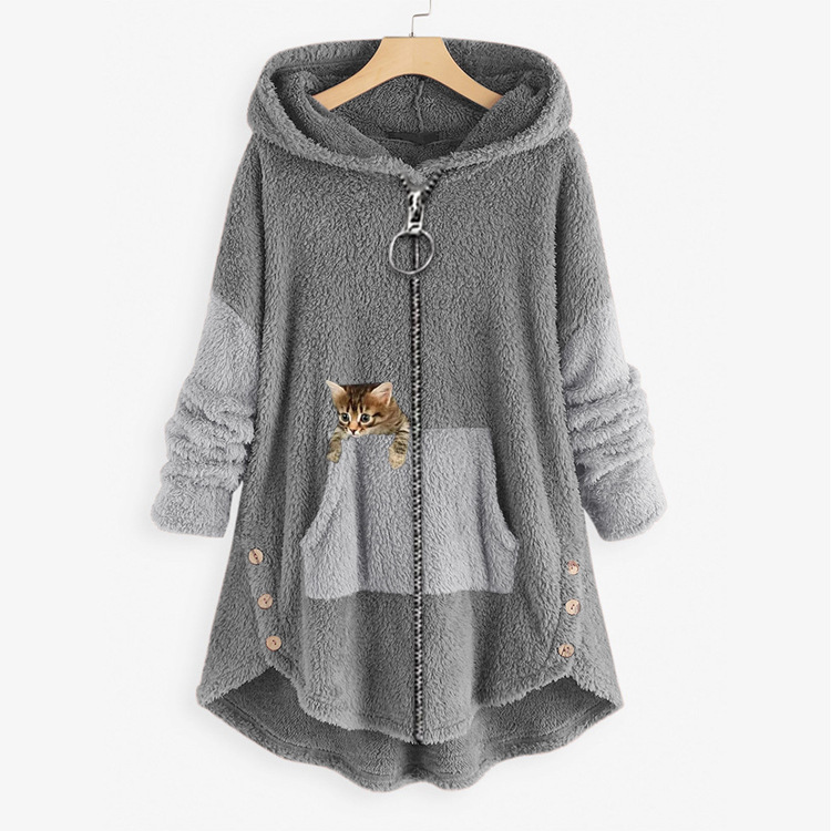 Picture of Creative 2024 Autumn Harajuku Street Tide European and American Velvet Women's Hood Loosen plus size Sweat