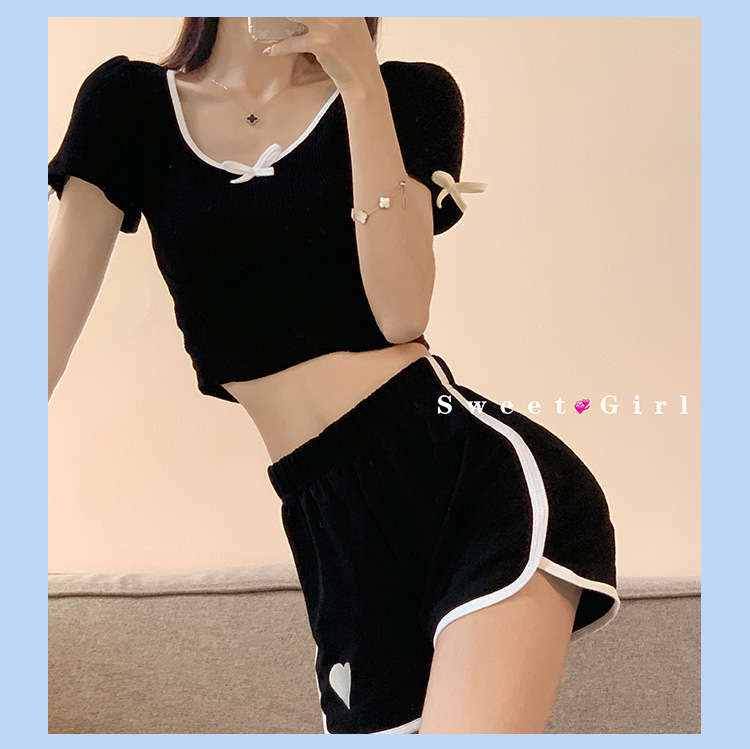 Picture of Love Wide Leg Pants Women's Summer Thin High Waist Slimming Fashionable Outer Wear Running Shorts Loose Casual Hot Pants