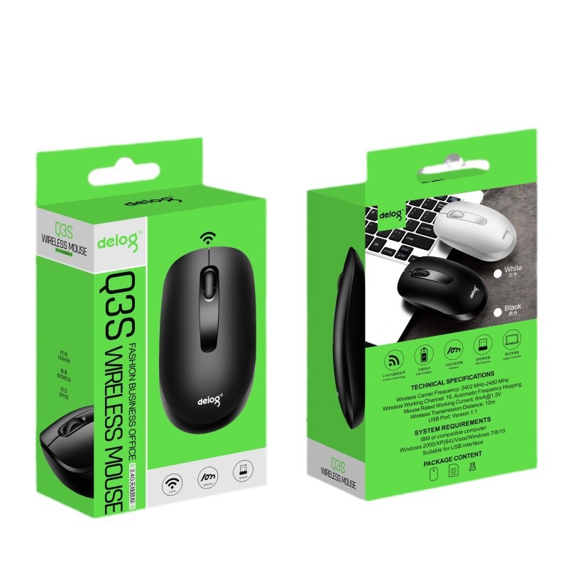 Picture of De Yilong Q3S Wireless Mouse Business Computer Notebook Game Office 2.4G Wireless Optical Mouse Wholesale