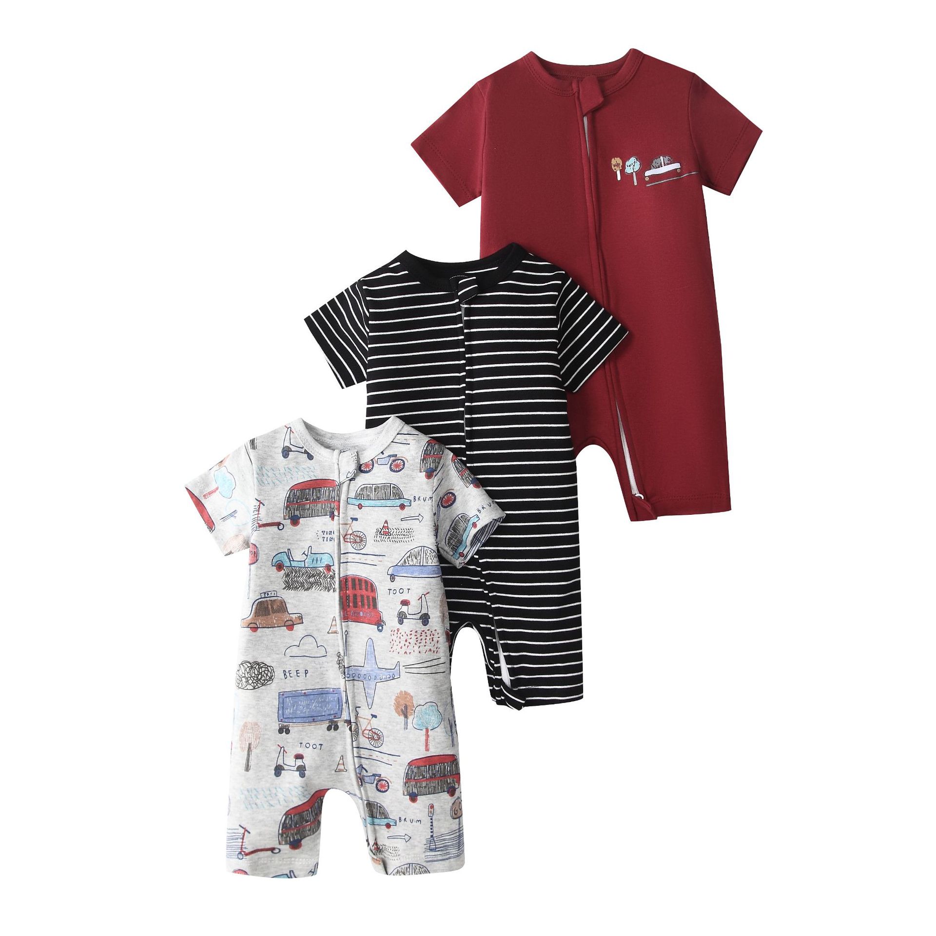 Picture of Foreign trade children's clothing summer baby jumpsuit short sleeve double zipper climbing clothing newborn baby gift box for cross-border